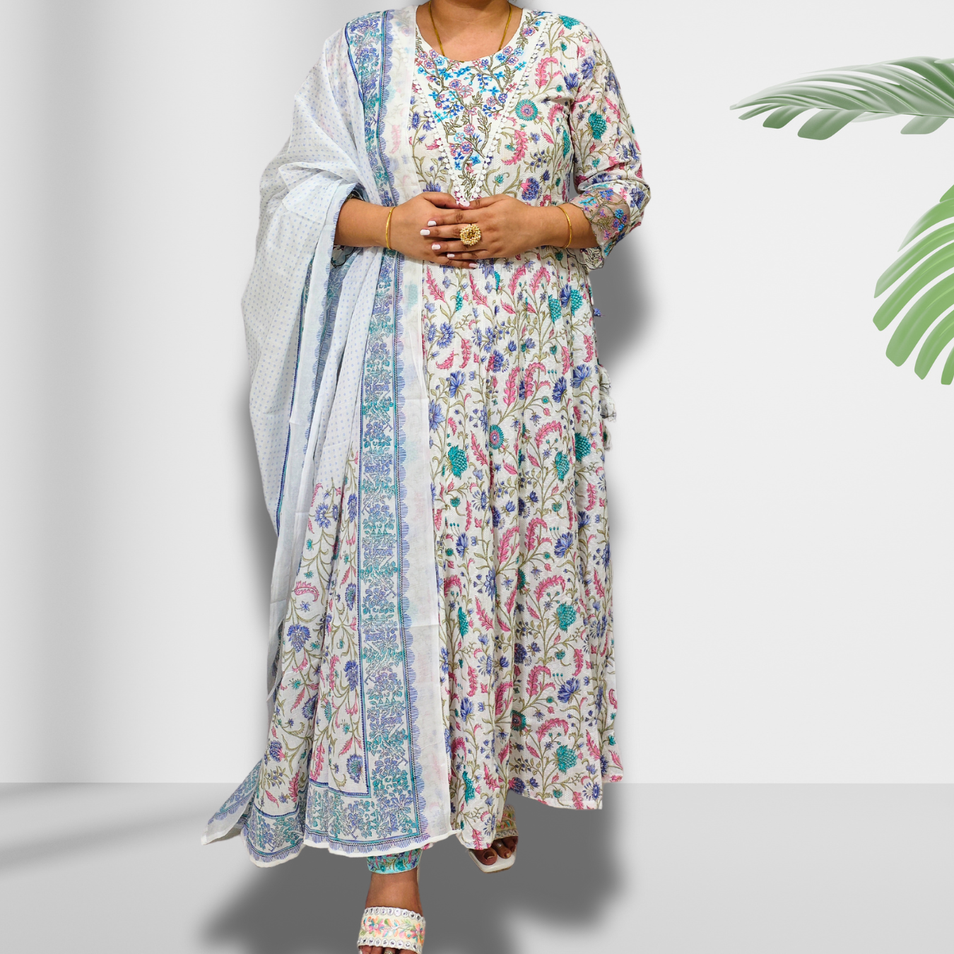 White Multi Floral - ऐतिहासिक | Aitihasik™