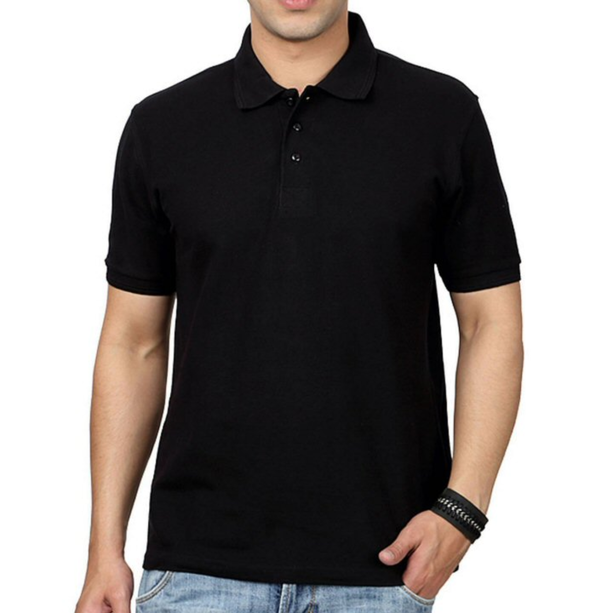 Premium: Polo Solid Black - ऐतिहासिक Aitihasik™