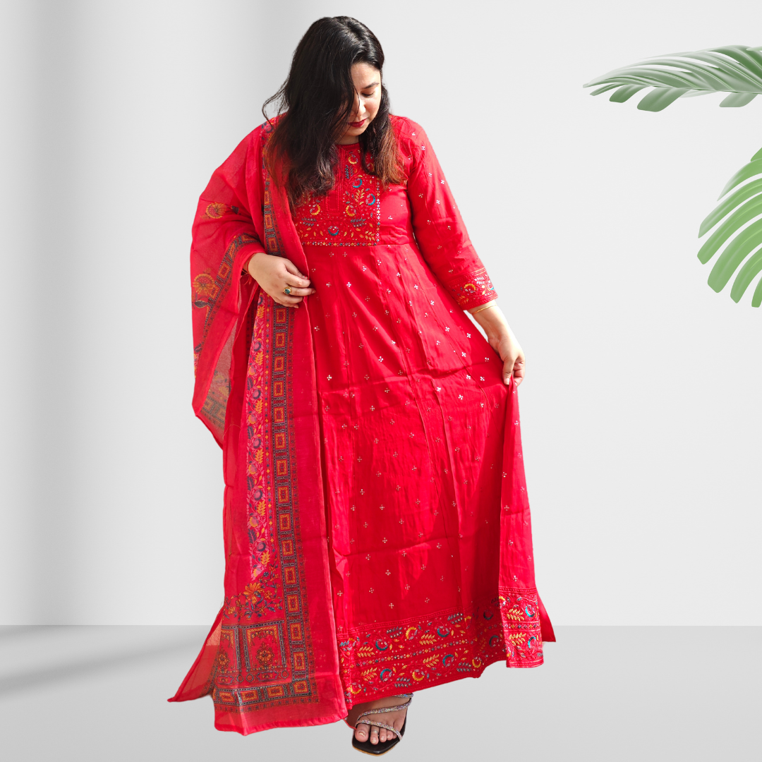 Sacred Red Anarkali